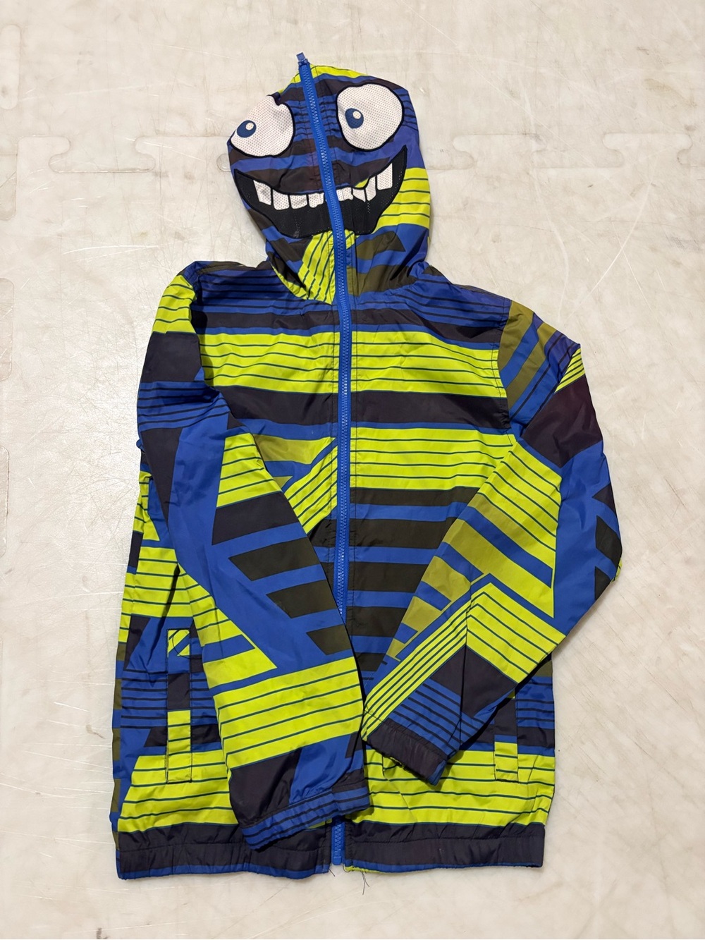 Kids Hooded with mesh eyes - Tony Hawk Jacket in Neon Green & Blue